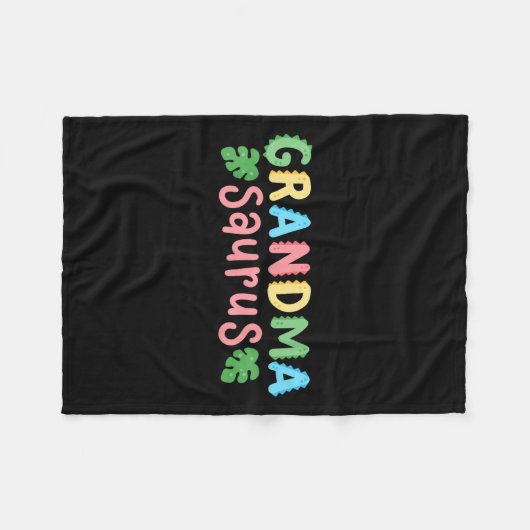 Oma Saurus Kinder Dinosaurus Verjaardagsfeest Fami Fleece Deken (Voorkant (Horizontaal))