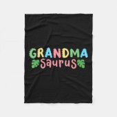 Oma Saurus Kinder Dinosaurus Verjaardagsfeest Fami Fleece Deken (Voorkant)