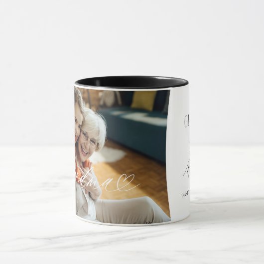 Oma Script hart dankbaar elk moment foto Mok (Midden)