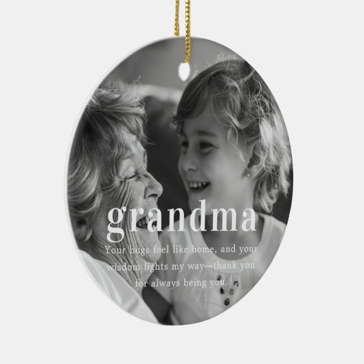 oma | Sentimentele foto KeepSake Kerstmis Keramisch Ornament (Rechts)