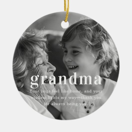 oma | Sentimentele foto KeepSake Kerstmis Keramisch Ornament (Voorkant)