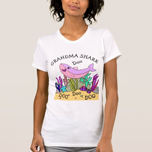 Oma Shark Doo Doo Familie T-shirt (Voorkant)