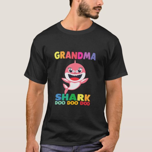 Oma Shark T-Shirt Doo Doo Opa Papa (Voorkant)