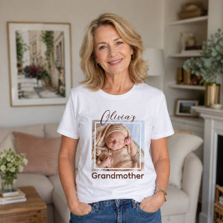 Oma-shirt met gepersonaliseerde kinderfoto en naam Tri-Blend shirt
