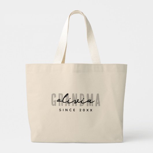 Oma Sinds 20XX Modern Eenvoudig Preppy Grote Tote Bag (Achterkant)