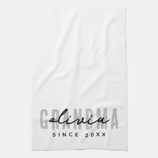 Oma Sinds 20XX Modern Eenvoudig Preppy Theedoek (Verticaal)