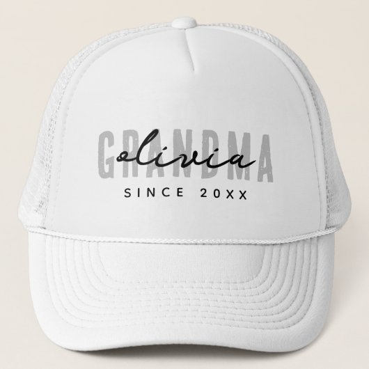 Oma Sinds 20XX Modern Eenvoudig Preppy Trucker Pet (Voorkant)