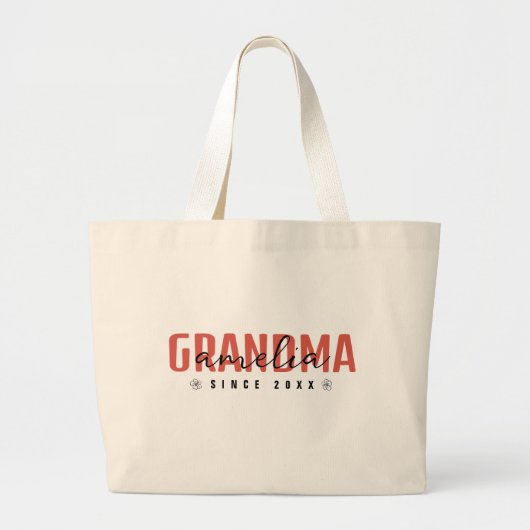 Oma Sinds 20XX Modern, Schoon Hedendaags Grote Tote Bag (Voorkant)