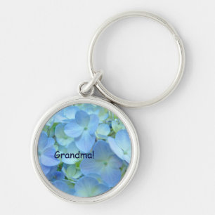 Oma! sleutelhanger Blauwe Hortensia Bloemen
