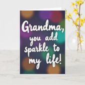 Oma Sparkle Lights Kaart (Gele Bloem)