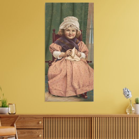 Oma spelen canvas afdruk (Insitu (Woonkamer))