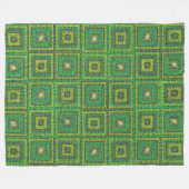 Oma Squares Groene Fleece Deken (Voorkant (Horizontaal))