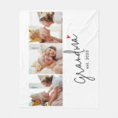 Oma Stelde Elegant Schrift 3 Foto Fleece Deken (Voorkant)