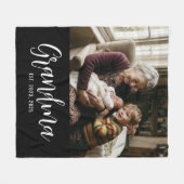 Oma Stelde Zwarte Moderne Script Foto Op Fleece Deken (Voorkant (Horizontaal))