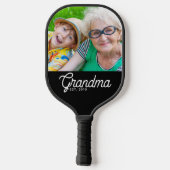 Oma Stelde Zwarte Moderne Script Foto Op Pickleball Paddle (Achterkant)