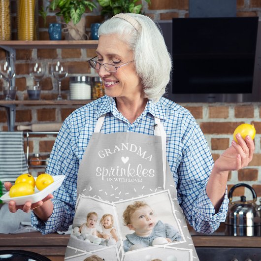 Oma strooit ons met liefde Foto Collage Schort