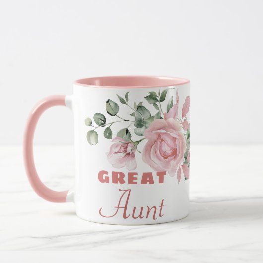 Oma tante jaar oprichtingsdatum Roze rozen Mok (Links)