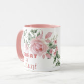 Oma tante jaar oprichtingsdatum Roze rozen Mok (Voorkant links)