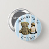 Oma te zijn, Het is een jongen, Baby shower Button (Voorkant /achterkant)