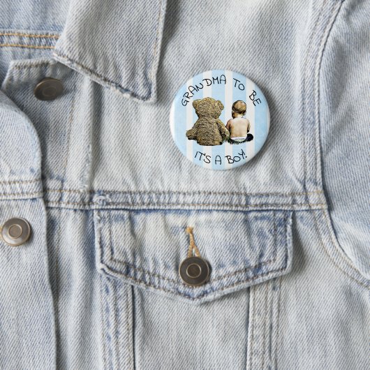 Oma te zijn, Het is een jongen, Baby shower Button (In situ)