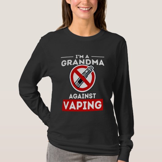Oma tegen het vapen van grappige anti vape rookvri t-shirt (Voorkant)