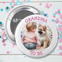 Oma to Be Baby Meisje en Puppy Roze Baby shower