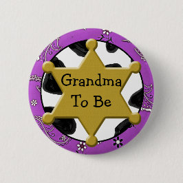 Oma to Be Blue Bandanna Baby shower Button