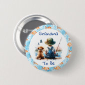 Oma to be | Gevist Baby shower Ronde Button 5,7 Cm (Voorkant /achterkant)