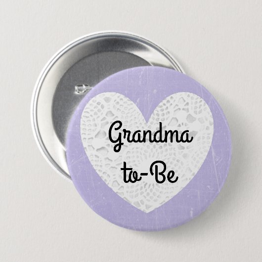 Oma-to-be lavendel Button voor Baby shower (Voorkant /achterkant)