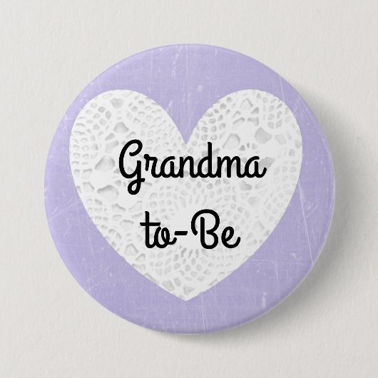 Oma-to-be lavendel Button voor Baby shower (Voorkant)