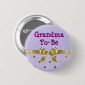 Oma-to-be lavendel en gouden Baby showers Button (Voorkant /achterkant)