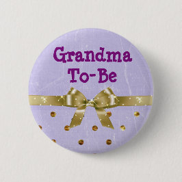 Oma-to-be lavendel en gouden Baby showers Button