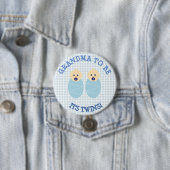 Oma to Be Twin Boys Blauw Baby shower Button (In situ)