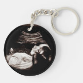 Oma to be, Zwangerschap Aankondiging Ultrageluid Sleutelhanger (Achterkant)