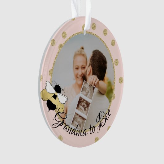 Oma to Bee We verwachten met Foto Ornament (voorkant)