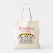 Oma tot Twin Girls Elephant Sunflower Tote Bag (Achterkant)