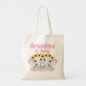 Oma tot Twin Girls Elephant Sunflower Tote Bag (Voorkant)