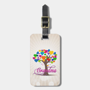 Oma Tree of Life Hearts Bagagelabel