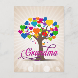 Oma Tree of Life Hearts Briefkaart
