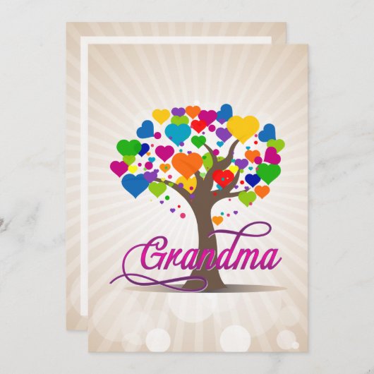 Oma Tree of Life Hearts Kaart (Voorkant / Achterkant)