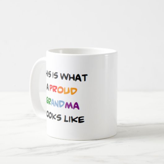 oma , trots koffiemok (Voorkant links)