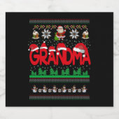 Oma Ugly KerstSweater Sparkling Wijnetiket (Enkel label)