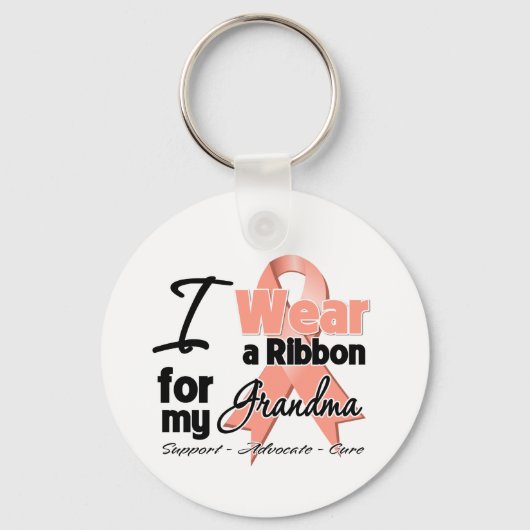 Oma - Uterine Cancer Ribbon Sleutelhanger (Voorkant)
