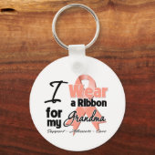 Oma - Uterine Cancer Ribbon Sleutelhanger (Voorkant)
