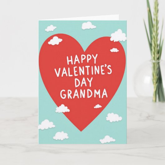 Oma Valentijnsdag Hart Kaart (Voorkant)