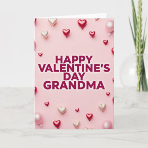 Oma Valentijnskaart met Hartjes en Ballonnen Kaart