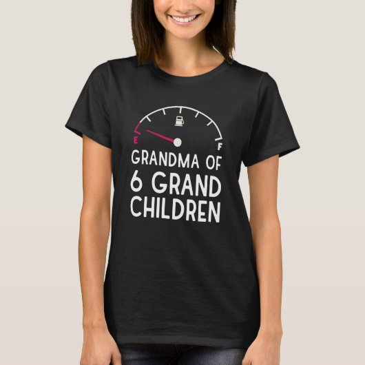 Oma van 6 kinderen uitgeputte kinderen kind sar t-shirt (Voorkant)