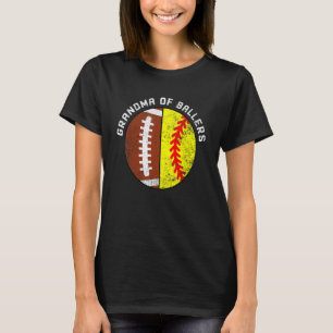oma van Ballers Football Softball Grandma T-shirt