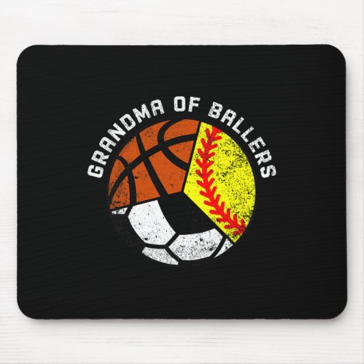 Oma van Ballers Fun Softbal Voetbal Basketbal Muismat (Voorkant)