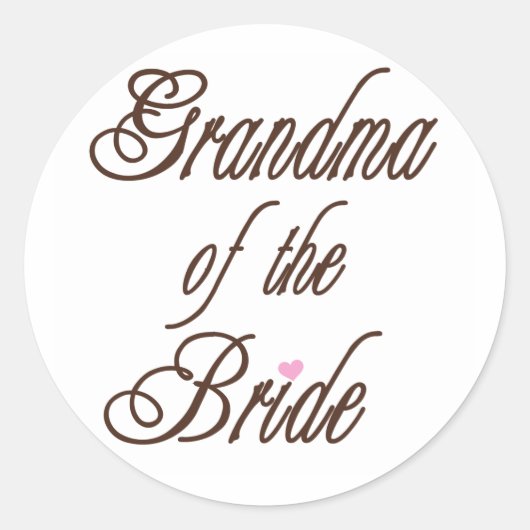 Oma van Bride Classy Browns Ronde Sticker (Voorkant)